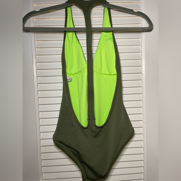 PEIXOTO Flamingo One Piece | Olive Green | Small - Picture 2 of 8